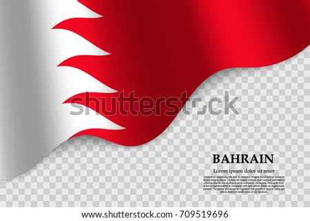 waving flag of Bahrain on transparent background. Template for independence day. vector illustration