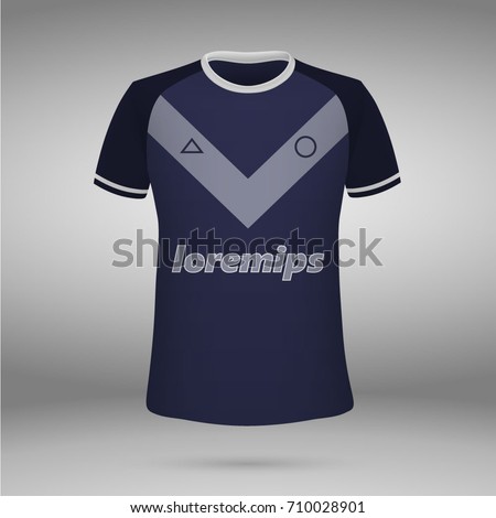 football kit of Girondins de Bordeaux 2017-2018, t-shirt template. soccer jersey. Vector illustration