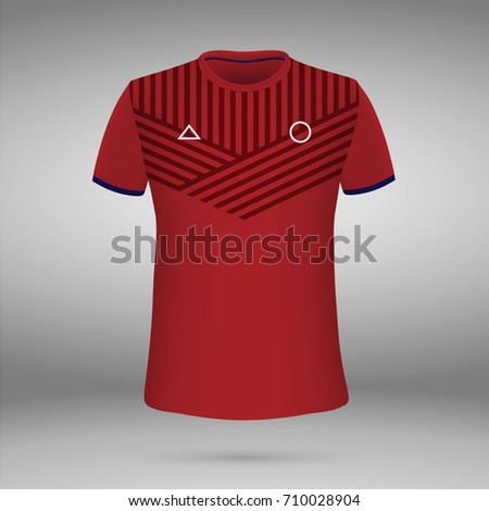 football kit of Lille OSC 2017-2018, t-shirt template. soccer jersey. Vector illustration