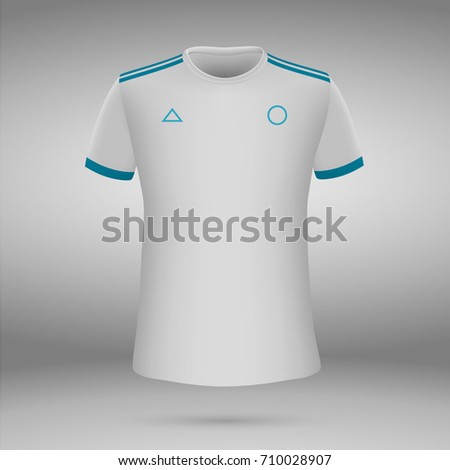 football kit of Olympique de Marseille 2017-2018, t-shirt template. soccer jersey. Vector illustration