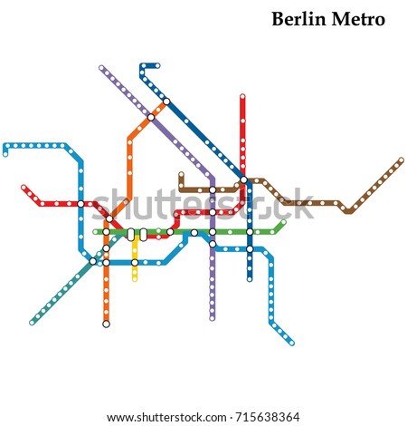 Map of the Berlin metro, Subway, Template of city transportation scheme for underground road. Vector illustration