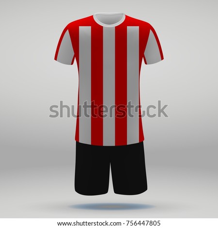 football kit of Athletic Bilbao, t-shirt template for soccer jersey. Vector illustration