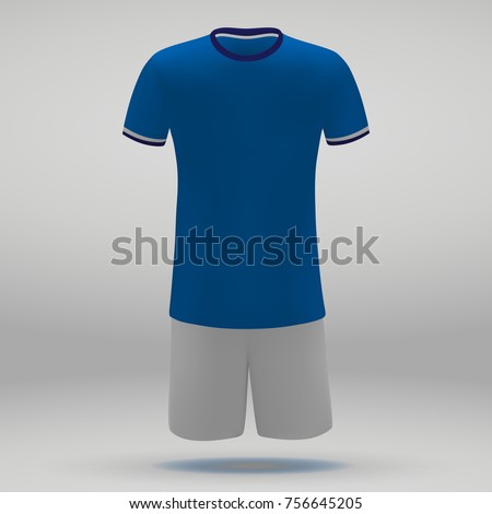 football kit of Schalke 04, t-shirt template for soccer jersey. Vector illustration.