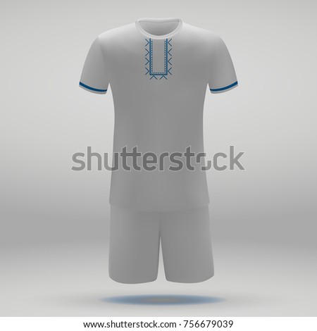 football kit of Dynamo Kyiv, t-shirt template for soccer jersey. Vector illustration