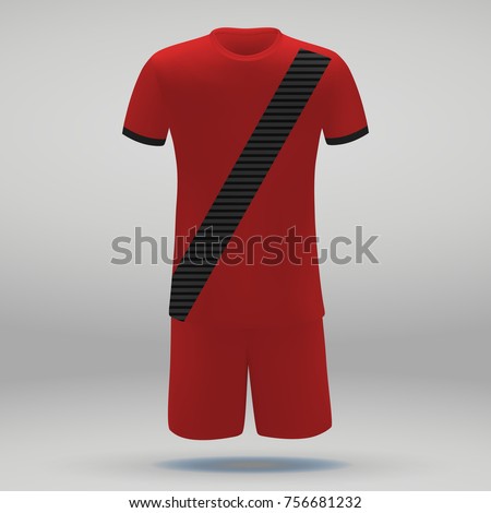 football kit of Bayer 04 Leverkusen, t-shirt template for soccer jersey. Vector illustration