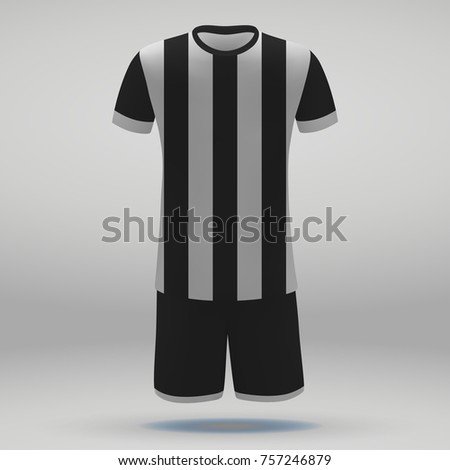 football kit Udinese, t-shirt template for soccer jersey. Vector illustration