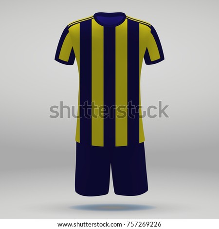 football kit Fenerbahce, t-shirt template for soccer jersey. Vector illustration