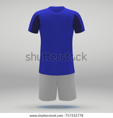 football kit Everton, t-shirt template for soccer jersey. Vector illustration