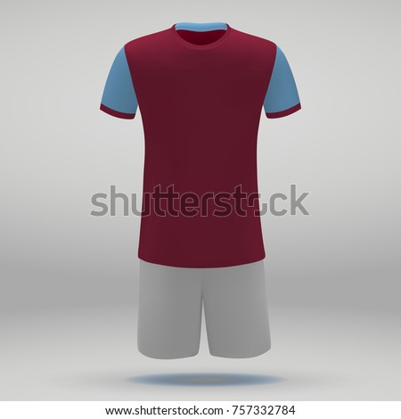 football kit Aston Villa, t-shirt template for soccer jersey. Vector illustration