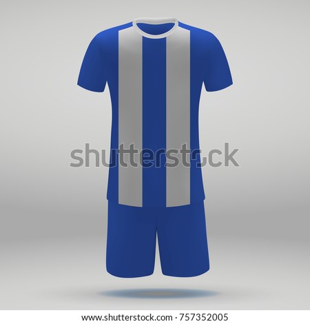 football kit of Espanyol, t-shirt template for soccer jersey. Vector illustration