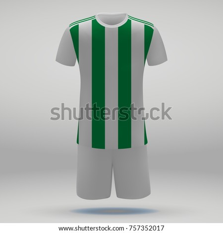 football kit of Real Betis, t-shirt template for soccer jersey. Vector illustration