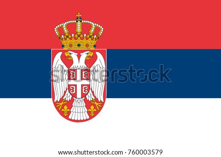 Simple flag of Serbia. Correct  proportion