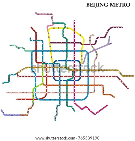 Map of Beijing metro, Subway, Template of city transportation scheme for underground road. Vector illustration