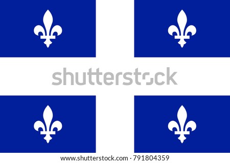 Simple flag of Quebec is a province of Canada
