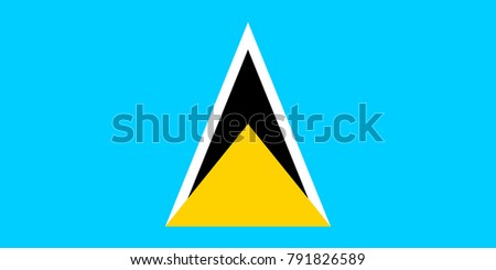 Simple flag of Saint Lucia. Correct size, proportion, colors
