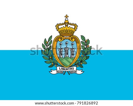 Simple flag of San Marino . Correct size, proportion, colors
