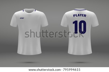 Realistic soccer jersey, t-shirt of Tottenham Hotspur, uniform template for football club