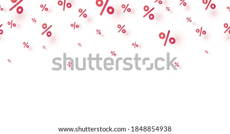 Special offer icons isolated on white background. Promo border with percent off signs. Vector seamless sale discount pattern for weekend promotion, best price or Black Friday design