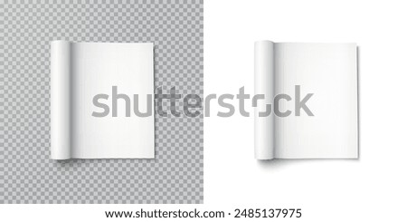 Similar – Image, Stock Photo Opened book-catalog with blank pages on yellow background