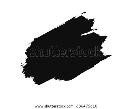 Brush stroke paint texture. Trace pencil scribble, splatter, grunge blot, smudge element isolated on white background. Vector black ink pen grungy shape stroke pattern.