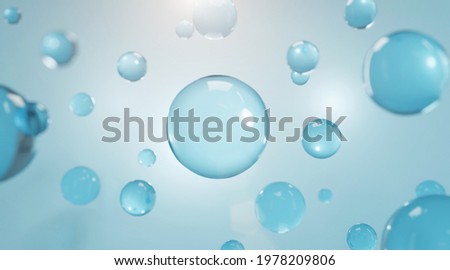 3D Collagen Skin Serum and Vitamin illustration isolated on blue background. concept skin care cosmetics solution. 3d rendering.