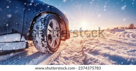 Similar – Image, Stock Photo Morning drive at sunrise