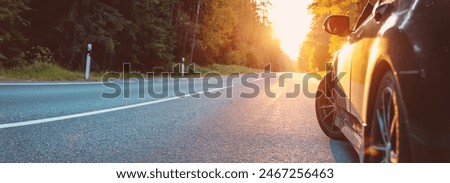 Similar – Image, Stock Photo Closeup of car tires in winter on the dirt road covered with ice, snow and gravel