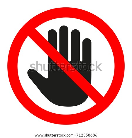 the sign of the stop. the hand in the red circle. Stockfoto © 
