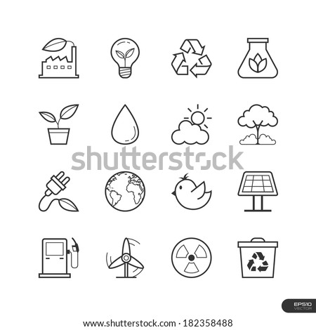 Eco Energy Icons set - Vector illustration