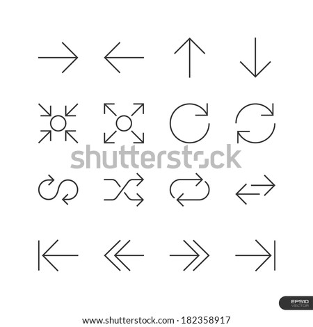 Control & Arrow Icons set - Vector illustration