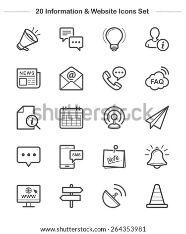 Information & Website Icons Set, line icon, Vector illustration 