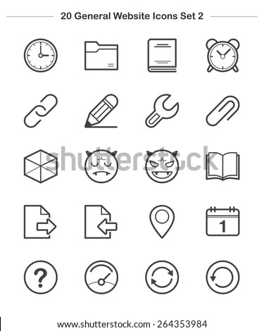 General icons Set 2, line icon, Vector illustration