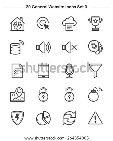 General icons Set 3, line icon, Vector illustration