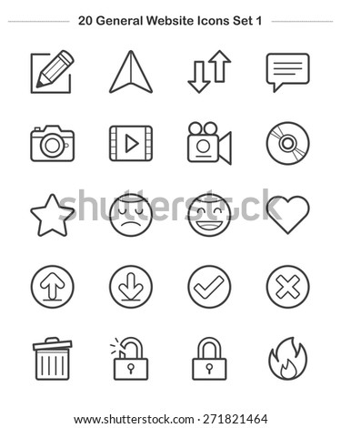 General icons Set 1, Line icon, Vector illustration