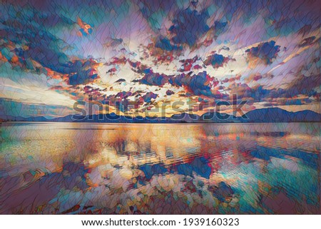 Similar – Image, Stock Photo light silence / reflected in the water / in the middle a swan