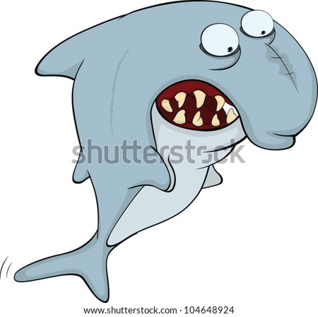 Shark. Cartoon Stock Vector Illustration 104648924 : Shutterstock