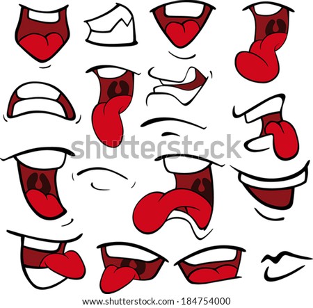 Set Of Mouths Cartoon Stock Vector Illustration 184754000 : Shutterstock