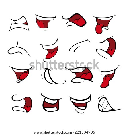 Set Of Mouths Cartoon Stock Vector Illustration 221504905 : Shutterstock