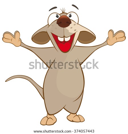 Vector Illustration Of A Cute Rat. Cartoon Character - 374057443