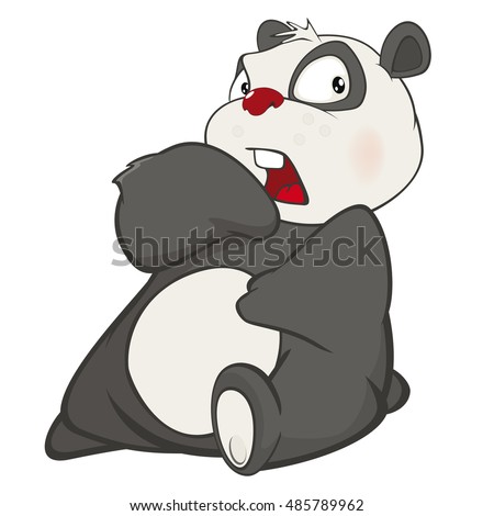 Vector Illustration Of A Cute Panda. Cartoon Character - 485789962