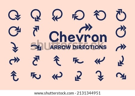 Chevron arrow directional graphic element with two arrowhead for multiple direction.