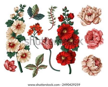 Similar – Image, Stock Photo red flower Flower leaves