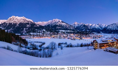 Similar – Image, Stock Photo Kleinwalsertal in the evening