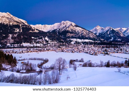 Similar – Image, Stock Photo Kleinwalsertal in the evening