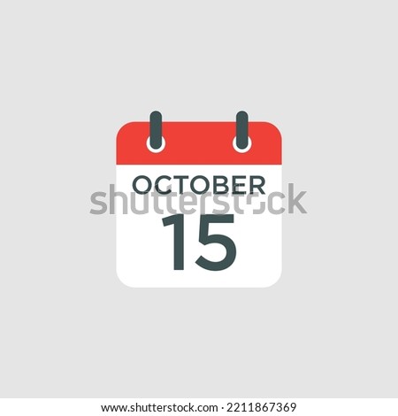 calendar - October 15 icon illustration isolated vector sign symbol