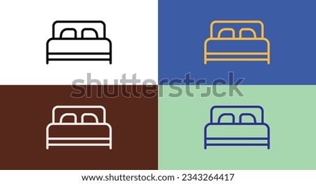 Bed outline icon for web and mobile