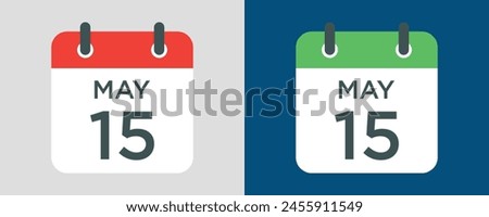 calendar - May 15 icon illustration isolated vector sign symbol