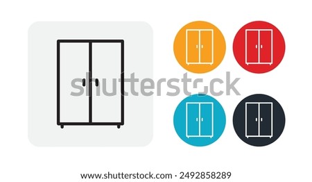 Clothes cupboard outline icon for web and mobile