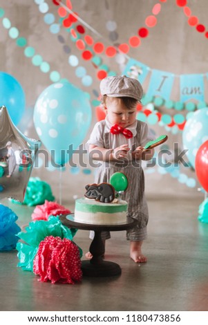 Free Photos Beautiful Happy Baby On First Birthday Background