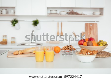 Similar – Image, Stock Photo Glasses and carafe with red wine on table